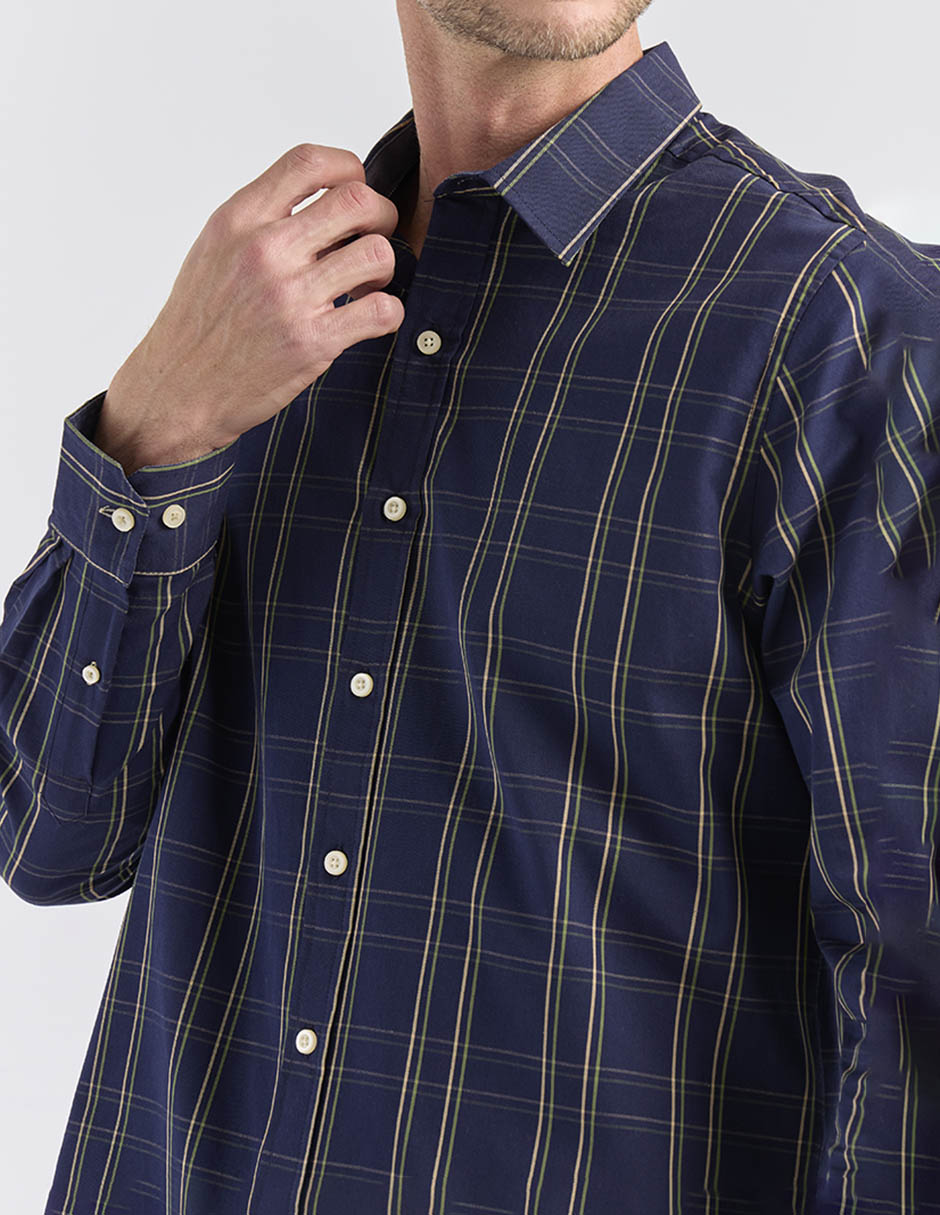 Camisa casual manga larga para hombre 4