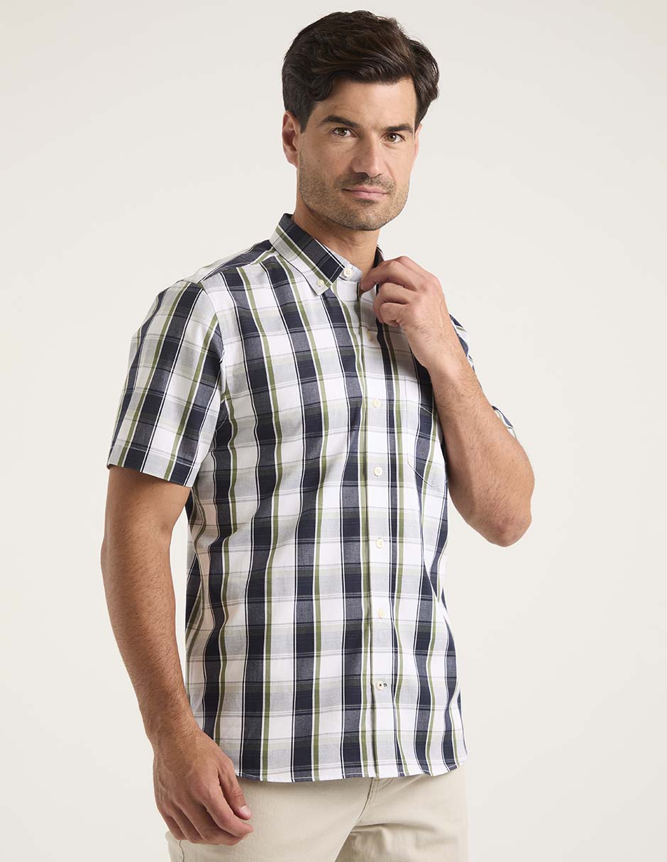 Camisa casual de algodón manga corta para hombre Camisa casual de algodón manga corta para hombre