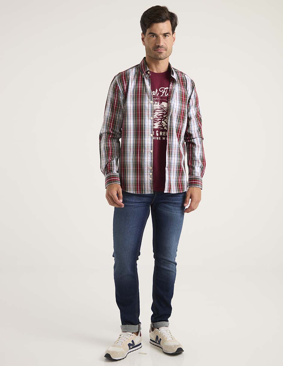 Camisa casual de algodón manga larga para hombre 3