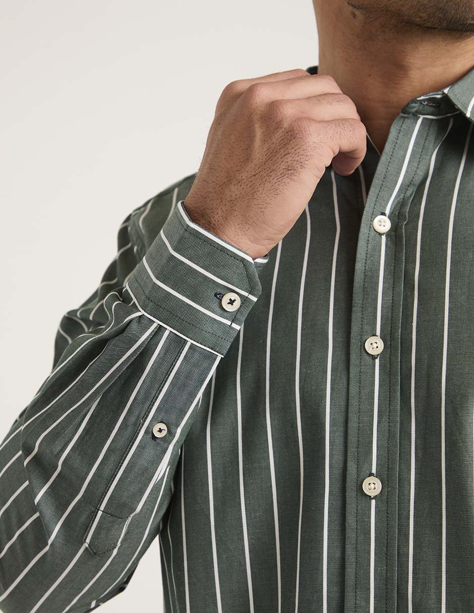 Camisa casual manga larga para hombre 4