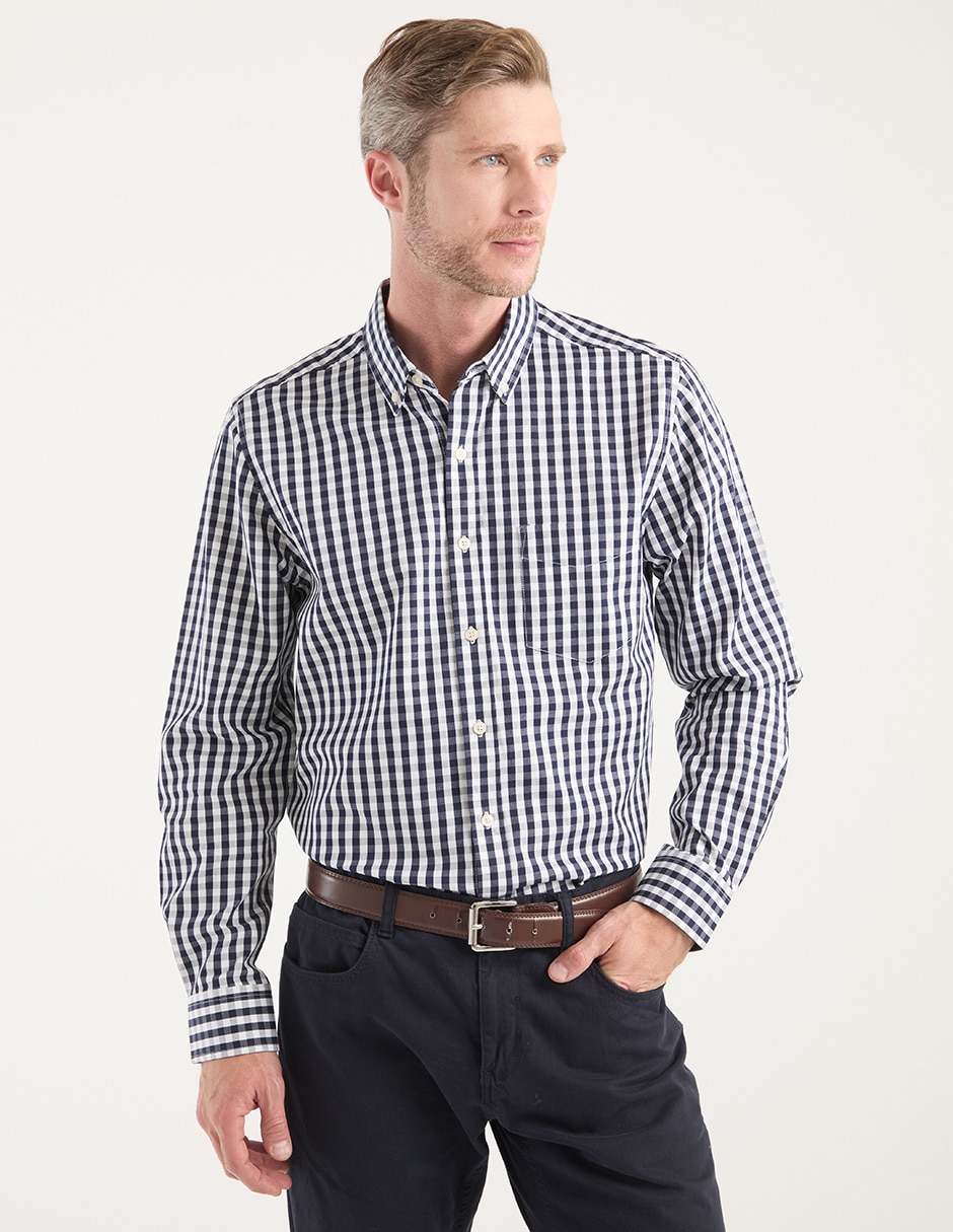 Camisa casual manga larga para hombre