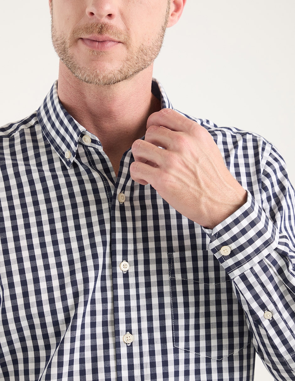 Camisa casual manga larga para hombre 4