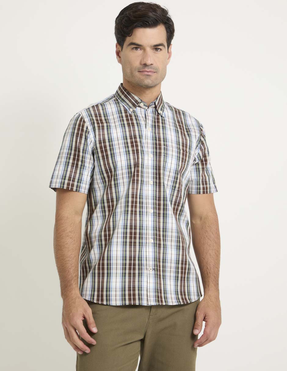 Camisa casual de algodón manga corta para hombre Camisa casual de algodón manga corta para hombre