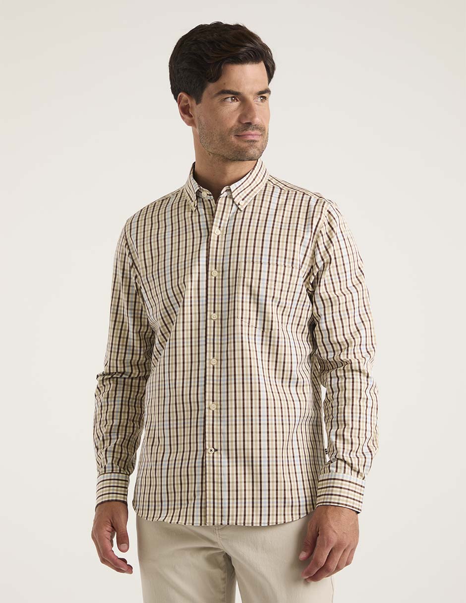 Camisa casual de algodón manga larga para hombre Camisa casual de algodón manga larga para hombre