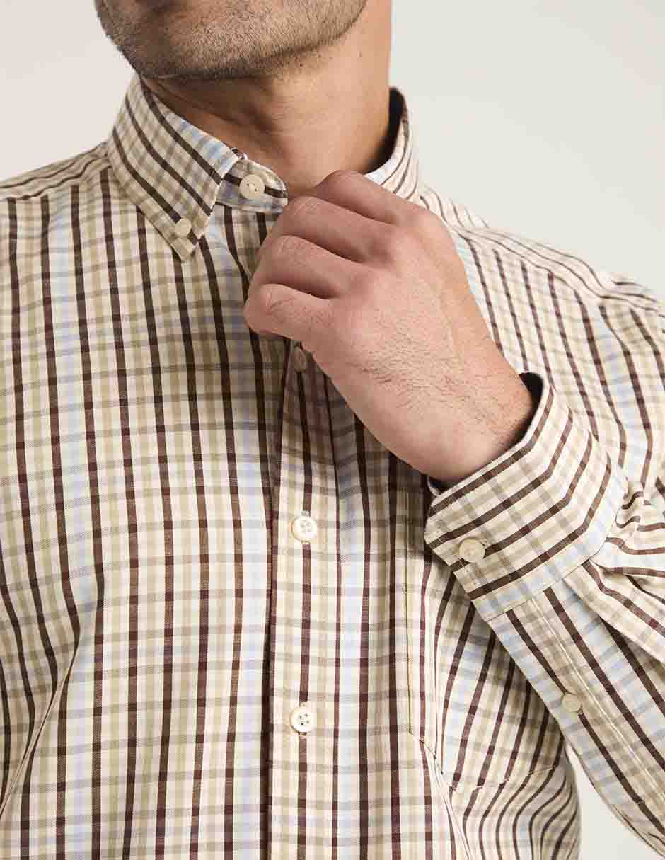 Camisa casual de algodón manga larga para hombre 4