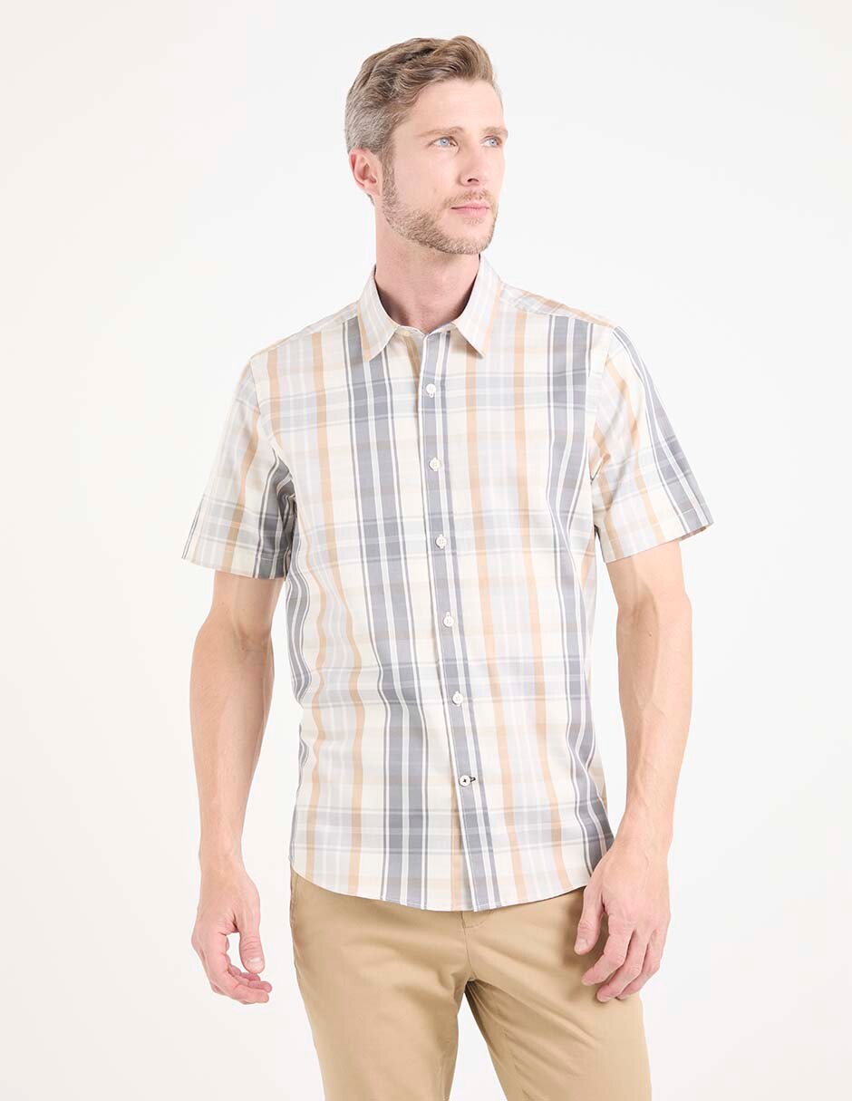 Camisa casual de algodón manga corta para hombre Camisa casual de algodón manga corta para hombre