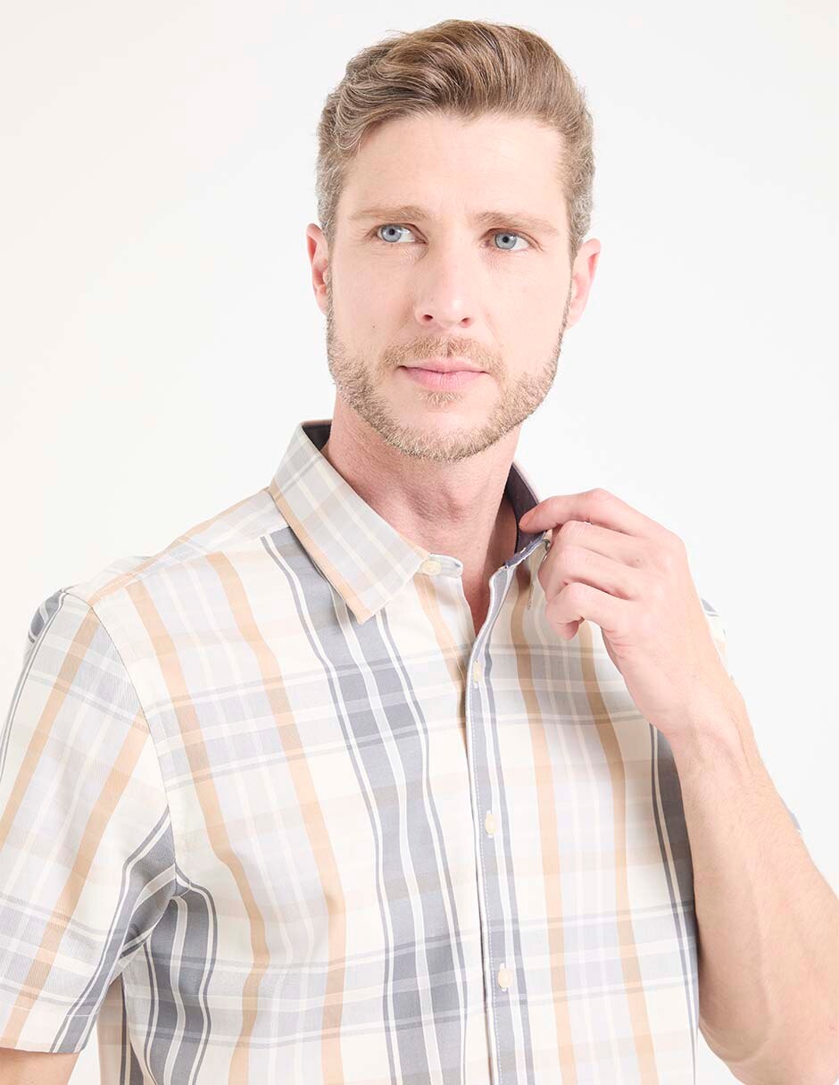 Camisa casual de algodón manga corta para hombre 4