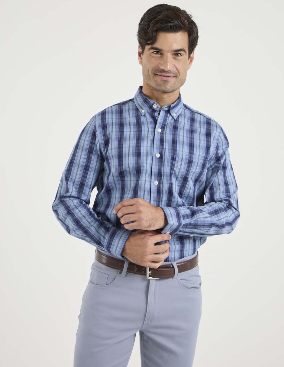 Camisa casual de algodón manga larga para hombre Camisa casual de algodón manga larga para hombre