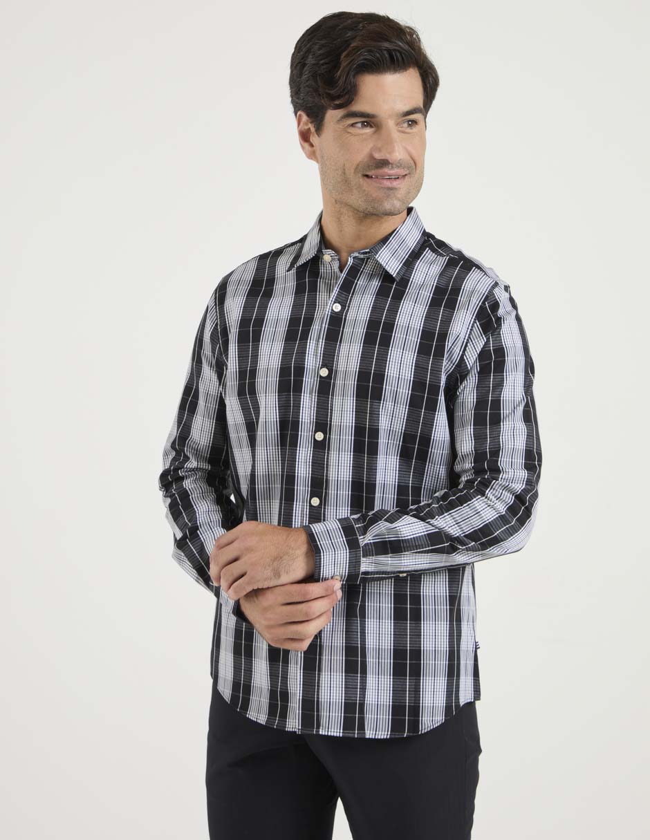 Camisa casual de algodón manga larga para hombre Camisa casual de algodón manga larga para hombre