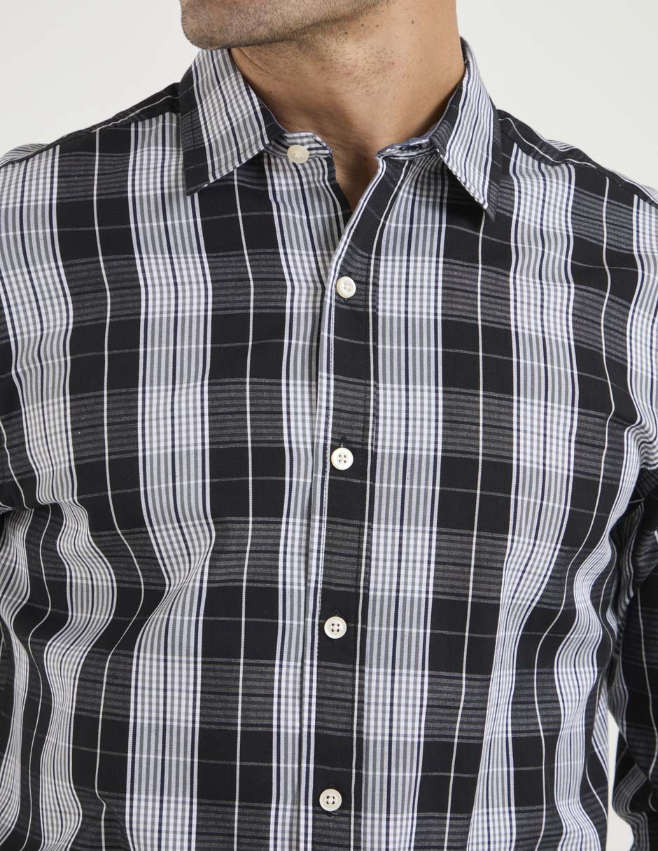 Camisa casual de algodón manga larga para hombre 4