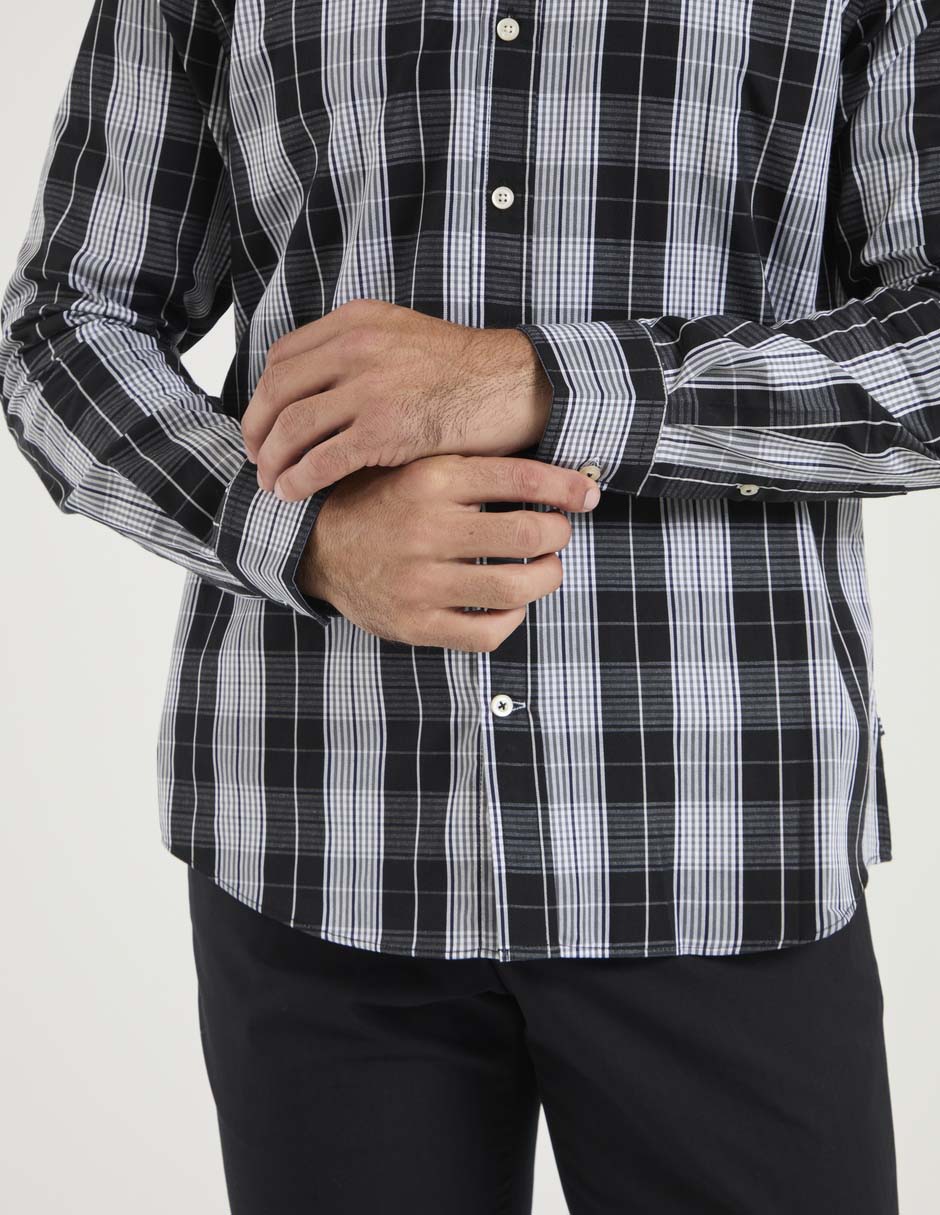 Camisa casual de algodón manga larga para hombre 5