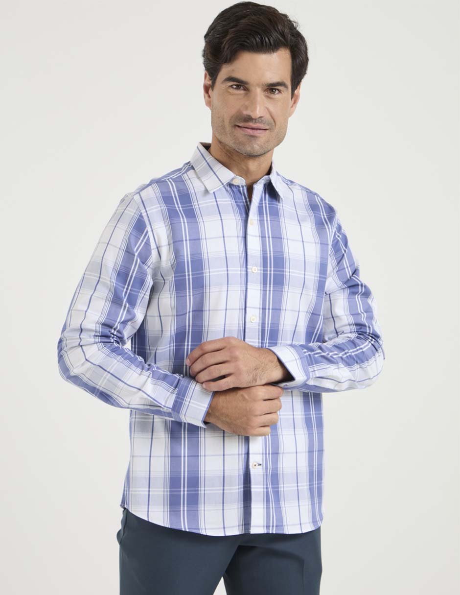 Camisa business casual de algodón manga larga para hombre Camisa business casual de algodón manga larga para hombre