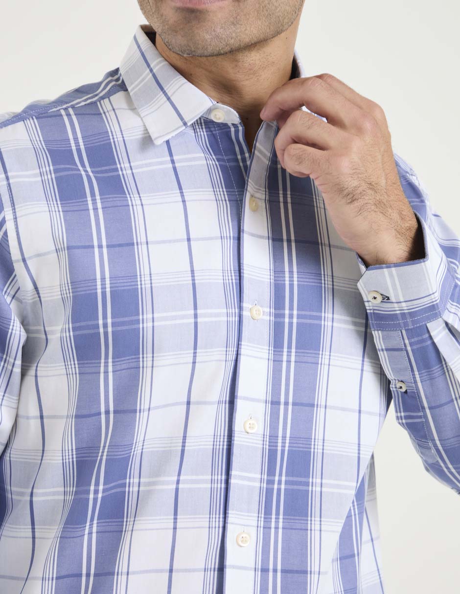 Camisa business casual de algodón manga larga para hombre 4