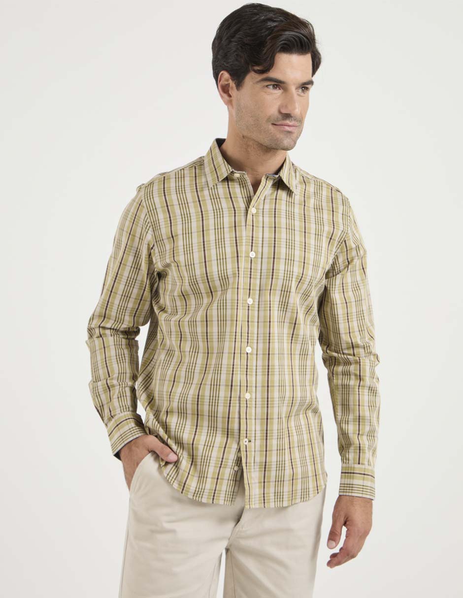 Camisa casual de algodón manga larga para hombre Camisa casual de algodón manga larga para hombre