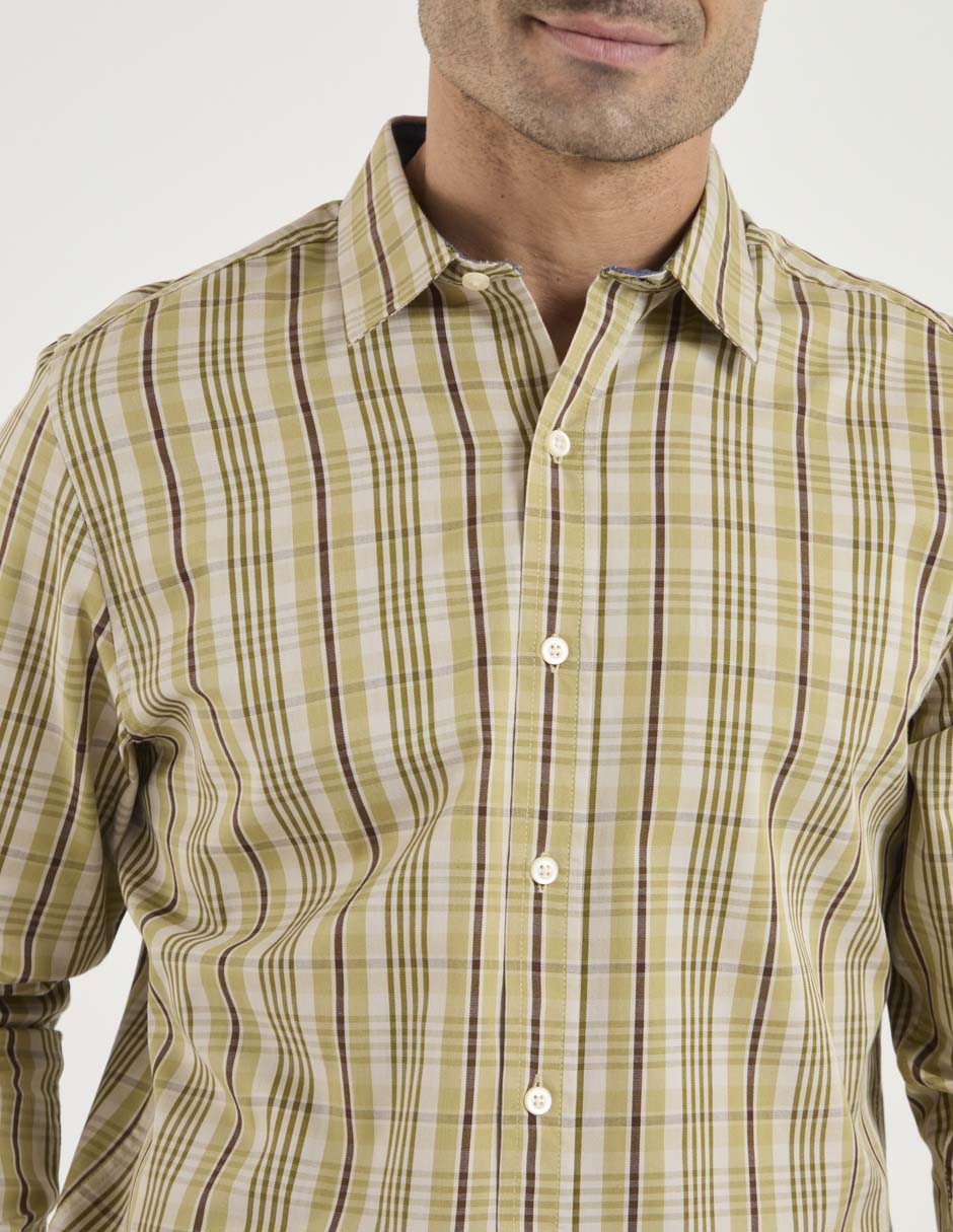 Camisa casual de algodón manga larga para hombre 4