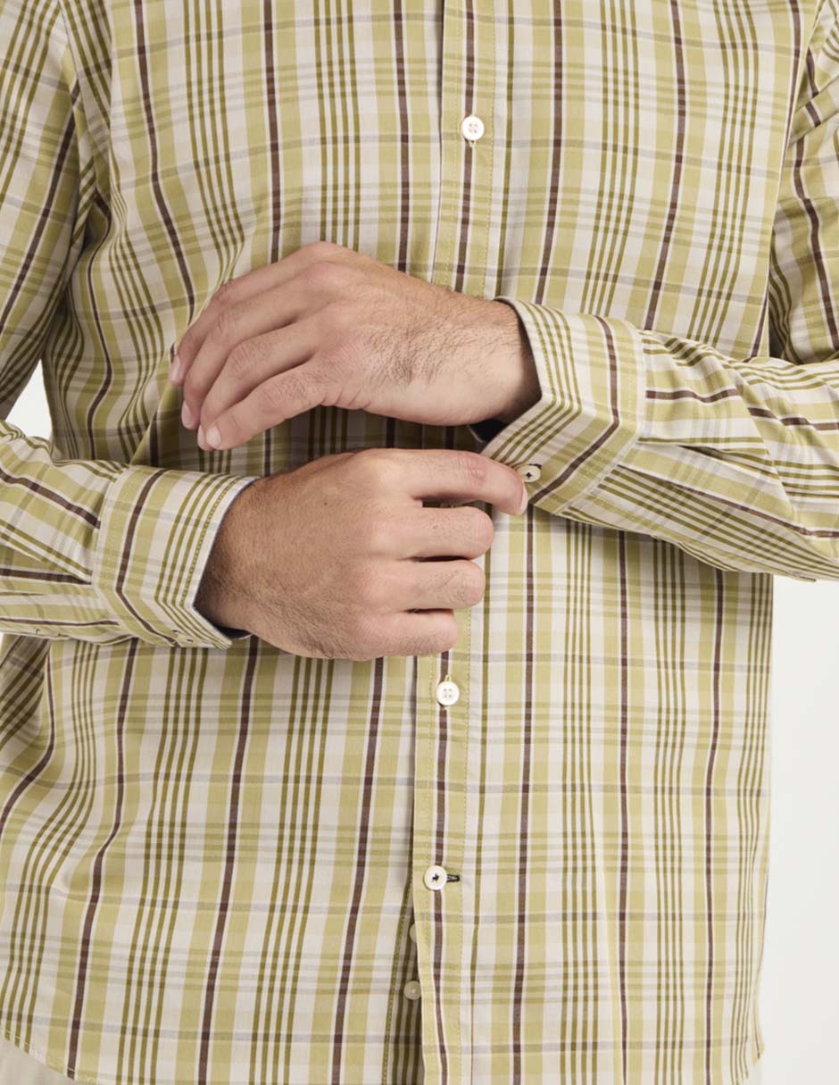 Camisa casual de algodón manga larga para hombre 5
