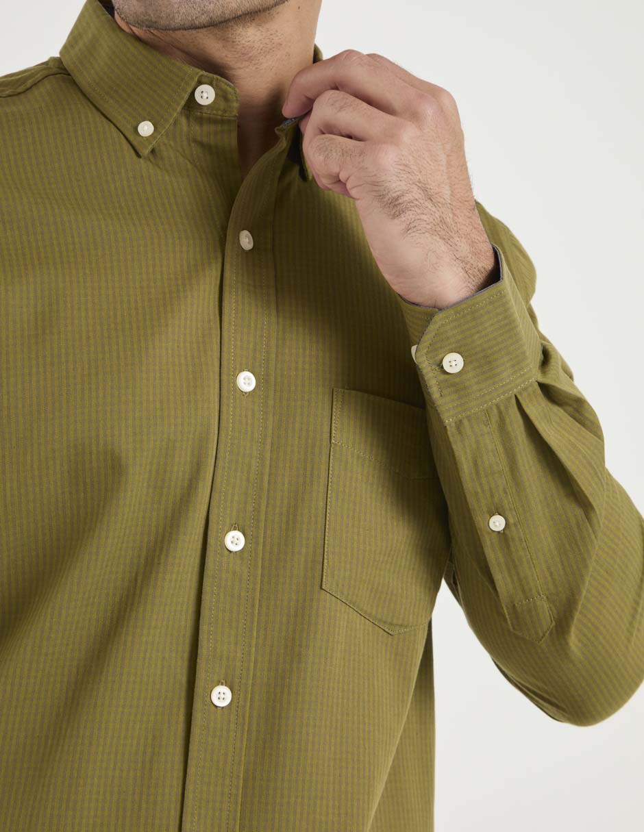 Camisa casual manga larga para hombre 4
