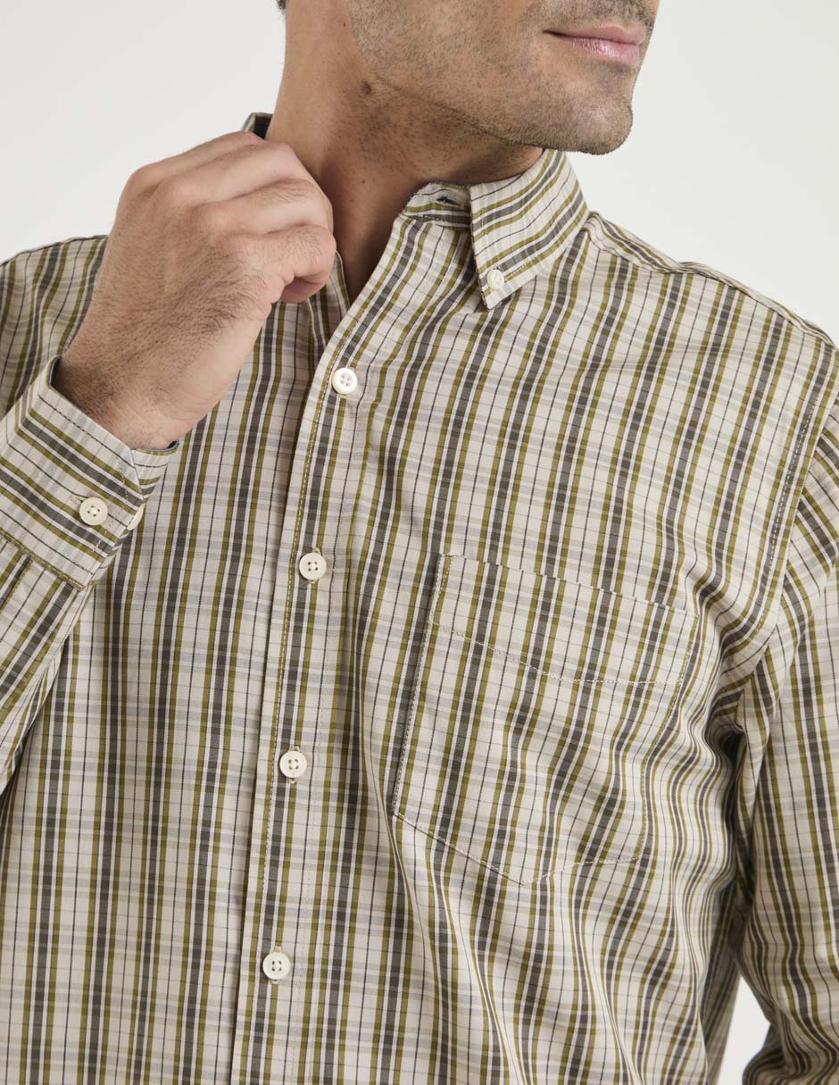 Camisa casual manga larga para hombre 4