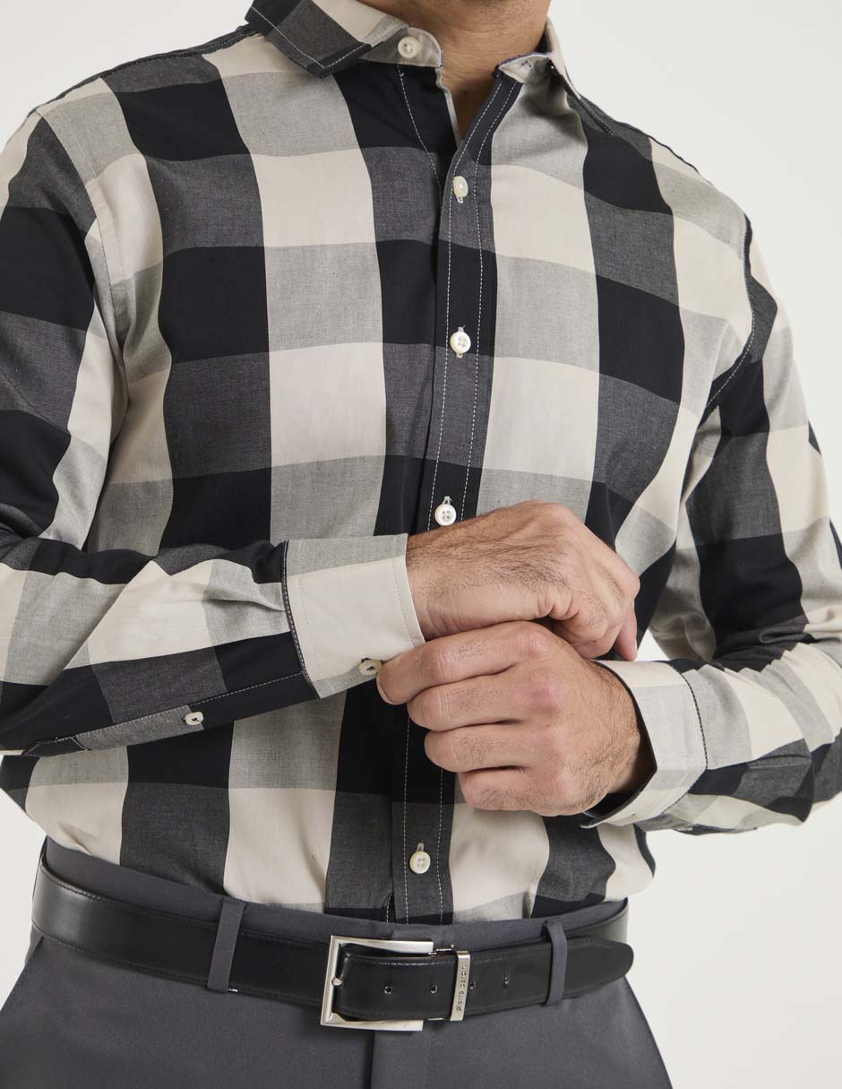 Camisa casual manga larga para hombre 4