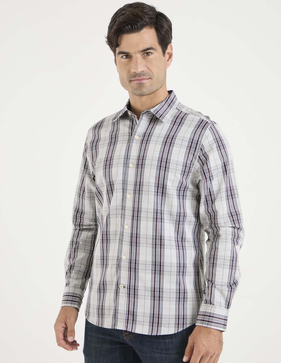 Camisa casual de algodón manga larga para hombre