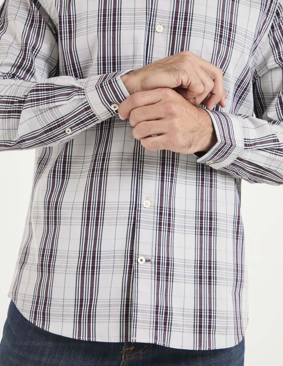 Camisa casual de algodón manga larga para hombre 4