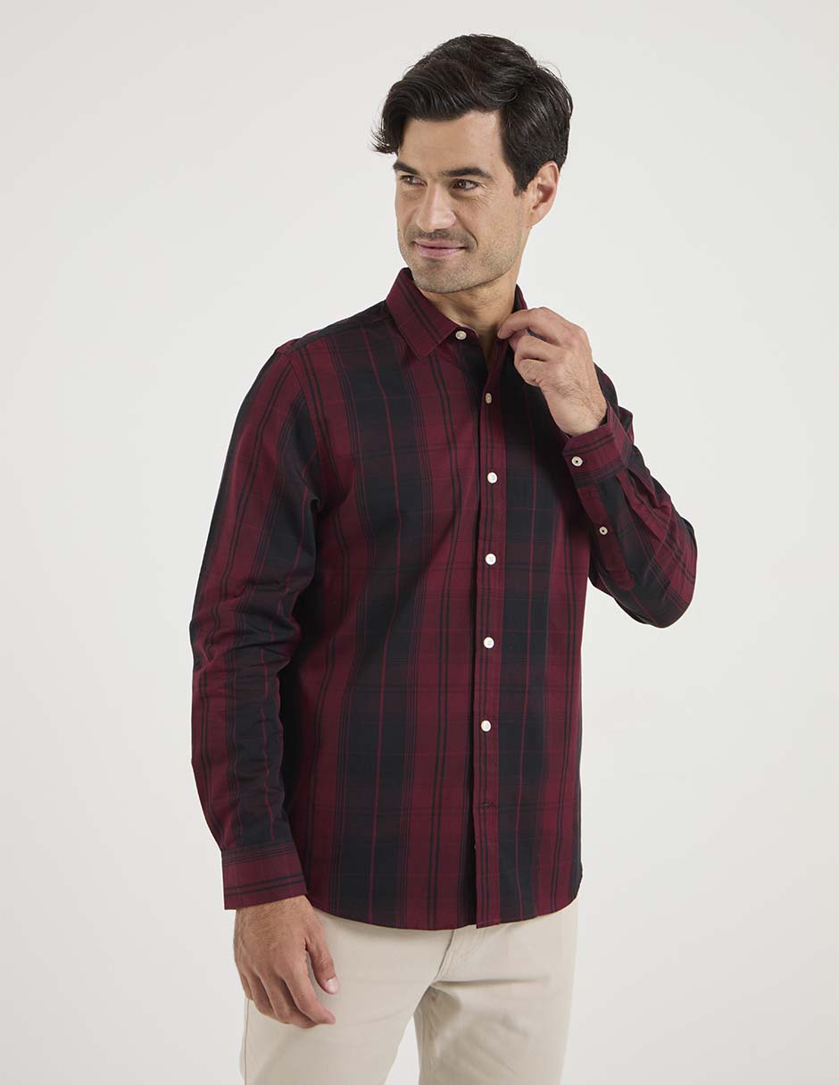 Camisa casual de algodón manga larga para hombre Camisa casual de algodón manga larga para hombre