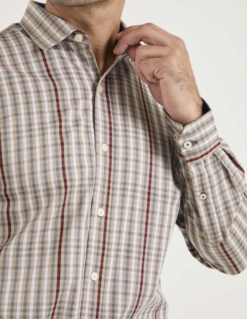 Camisa casual de algodón manga larga para hombre 4