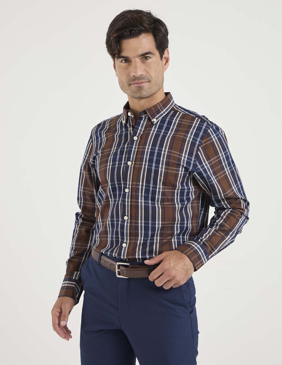 Camisa casual de algodón manga larga para hombre Camisa casual de algodón manga larga para hombre