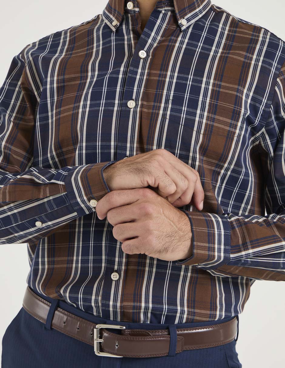 Camisa casual de algodón manga larga para hombre 4