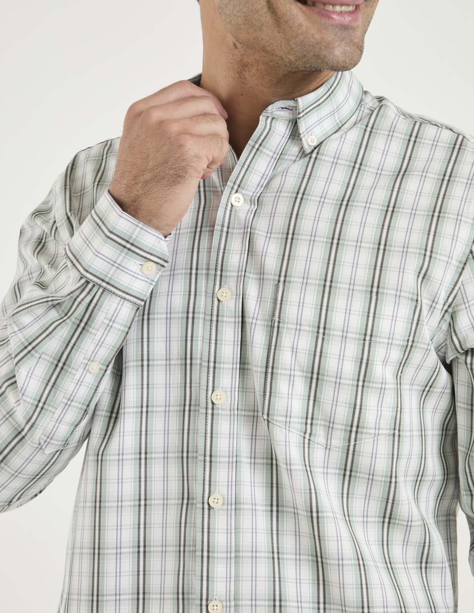 Camisa casual de algodón manga larga para hombre 4