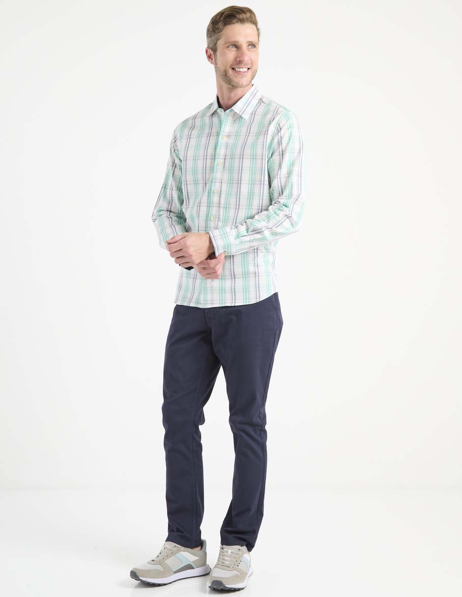 Camisa casual manga larga para hombre 3