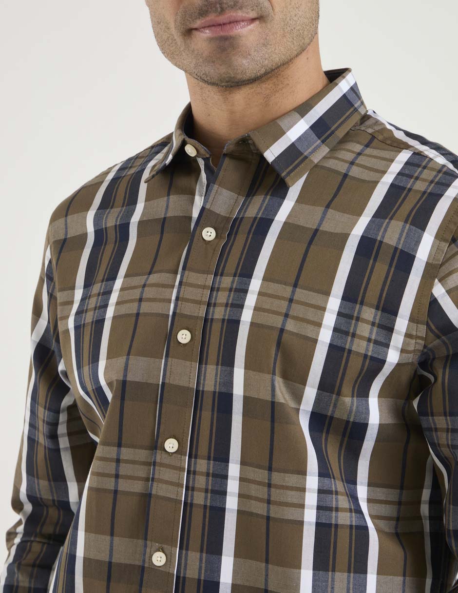 Camisa casual de algodón manga larga para hombre 4