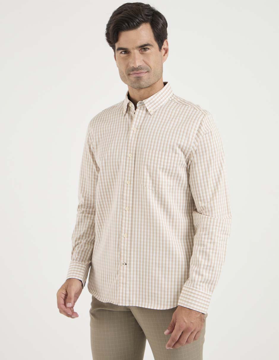 Camisa casual de algodón manga larga para hombre Camisa casual de algodón manga larga para hombre