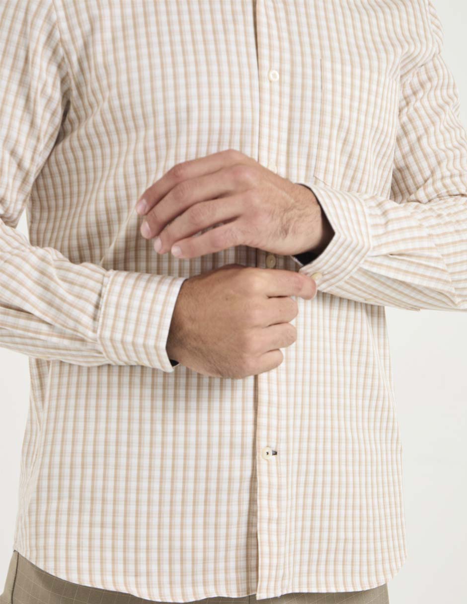 Camisa casual de algodón manga larga para hombre 5