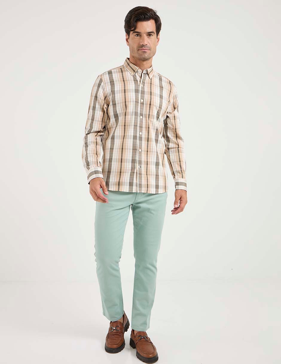 Camisa casual de algodón manga larga para hombre 3