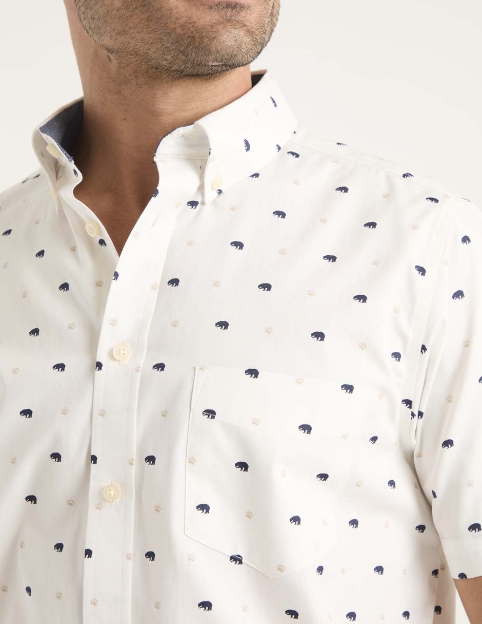 Camisa casual de algodón manga corta para hombre 4