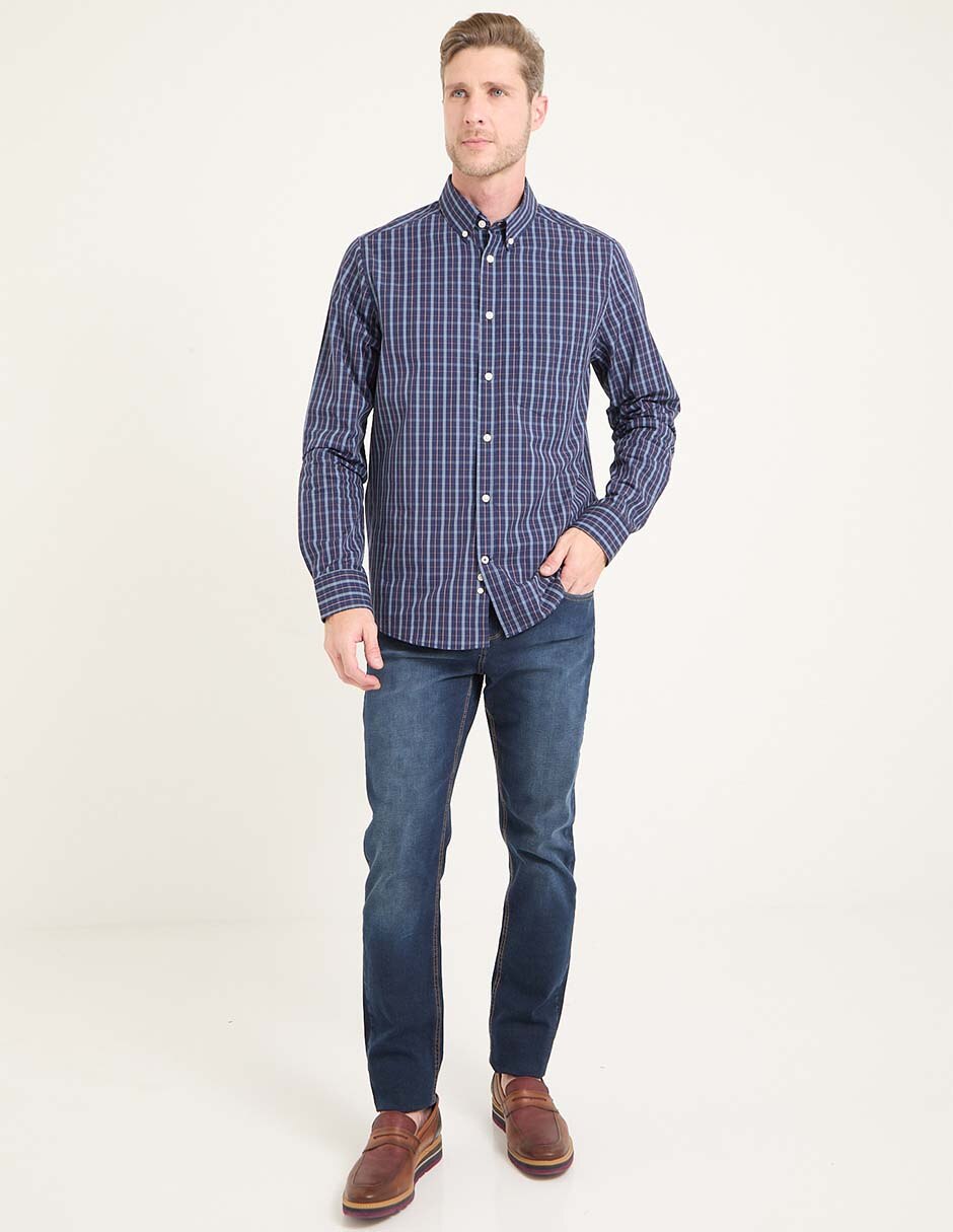 Camisa business casual de algodón manga Larga para hombre 3