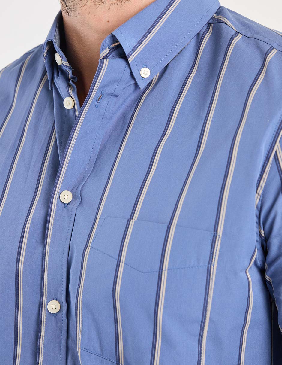 Camisa business casual de algodón manga larga para hombre 4