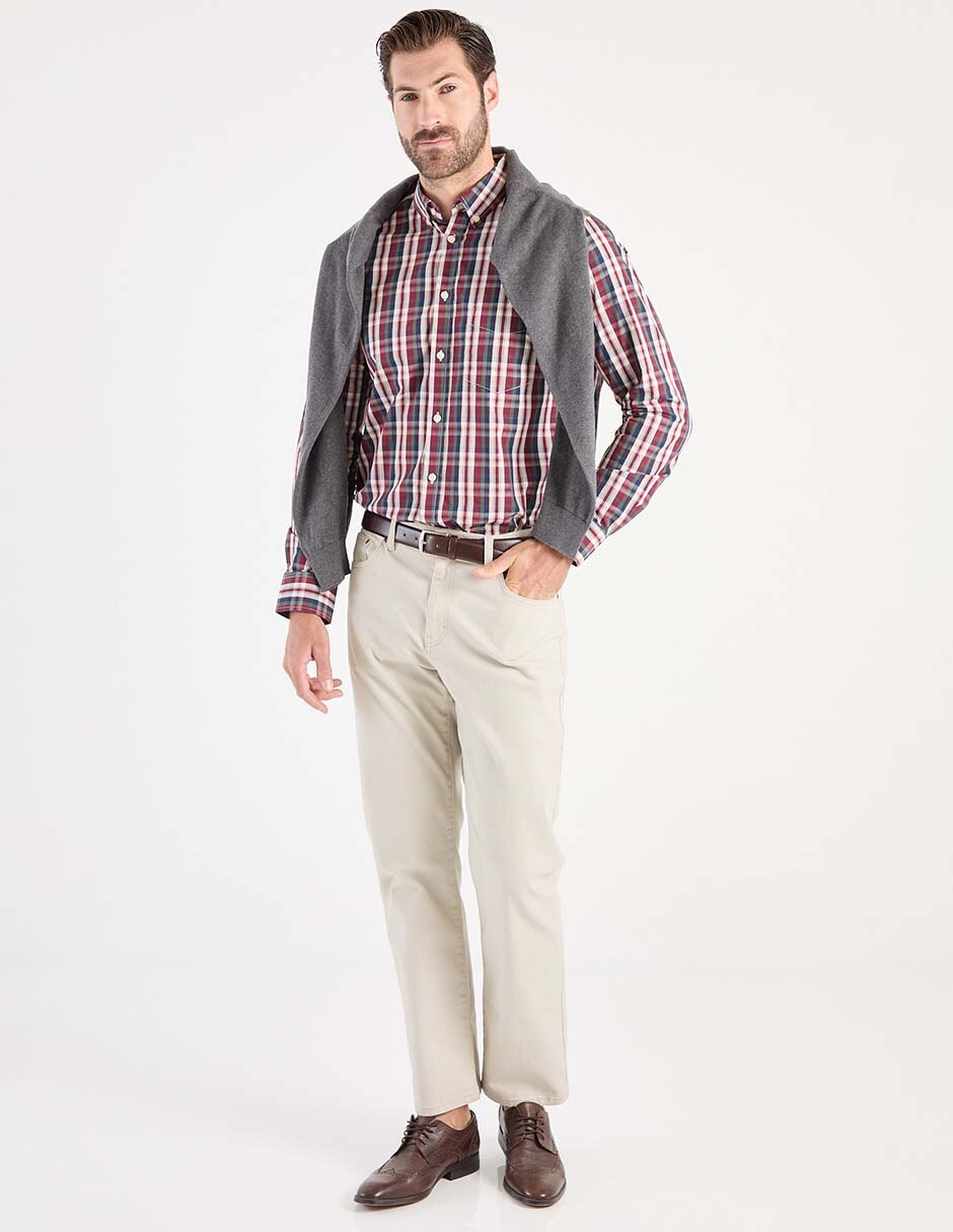 Camisa business casual de algodón manga larga para hombre 3