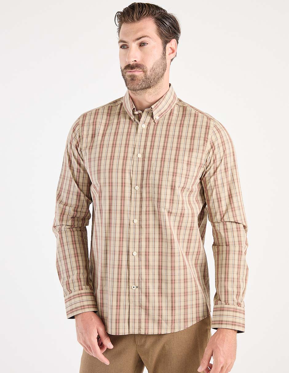 Camisa business casual de algodón manga larga para hombre Camisa business casual de algodón manga larga para hombre