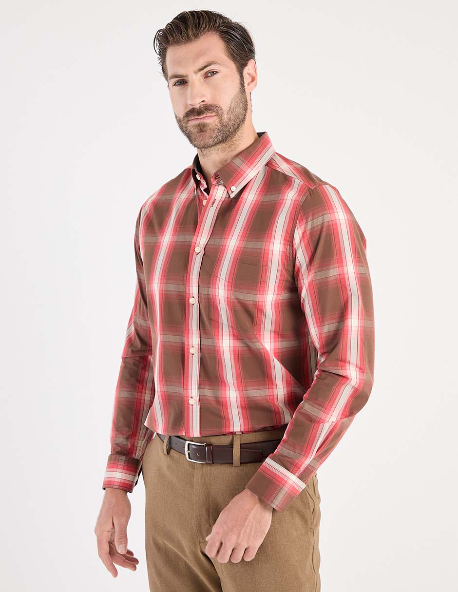 Camisa casual de algodón manga larga para hombre Camisa casual de algodón manga larga para hombre
