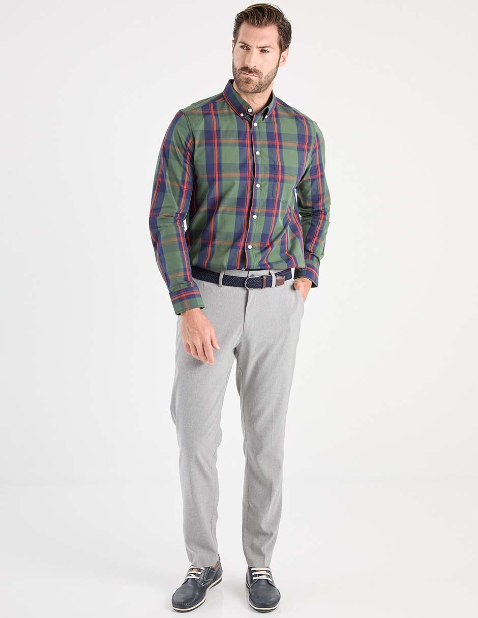 Camisa business casual de algodón manga larga para hombre 3