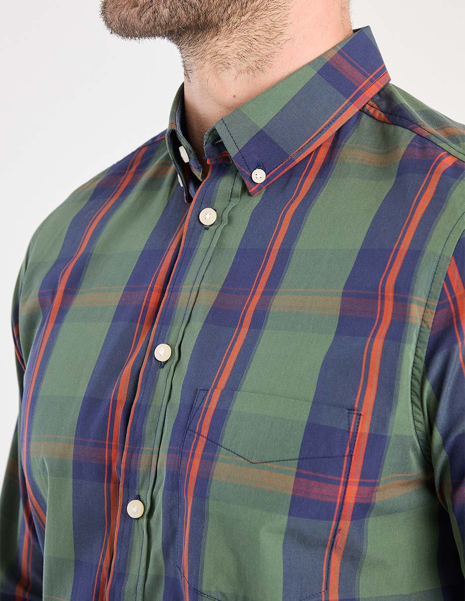 Camisa business casual de algodón manga larga para hombre 4