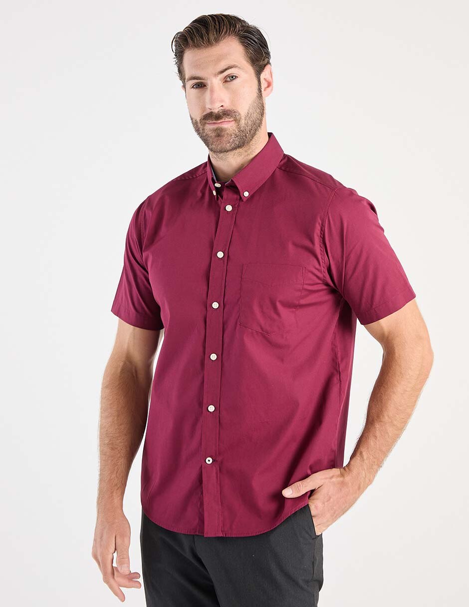 Camisa de vestir de algodón manga corta para hombre Camisa de vestir de algodón manga corta para hombre