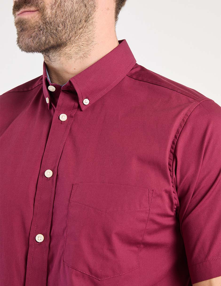 Camisa de vestir de algodón manga corta para hombre 4