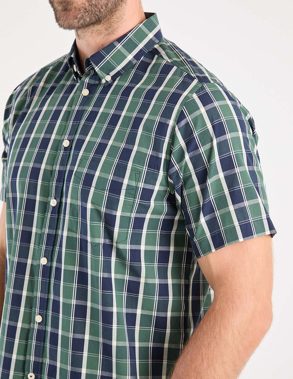 Camisa casual de algodón manga corta para hombre 4