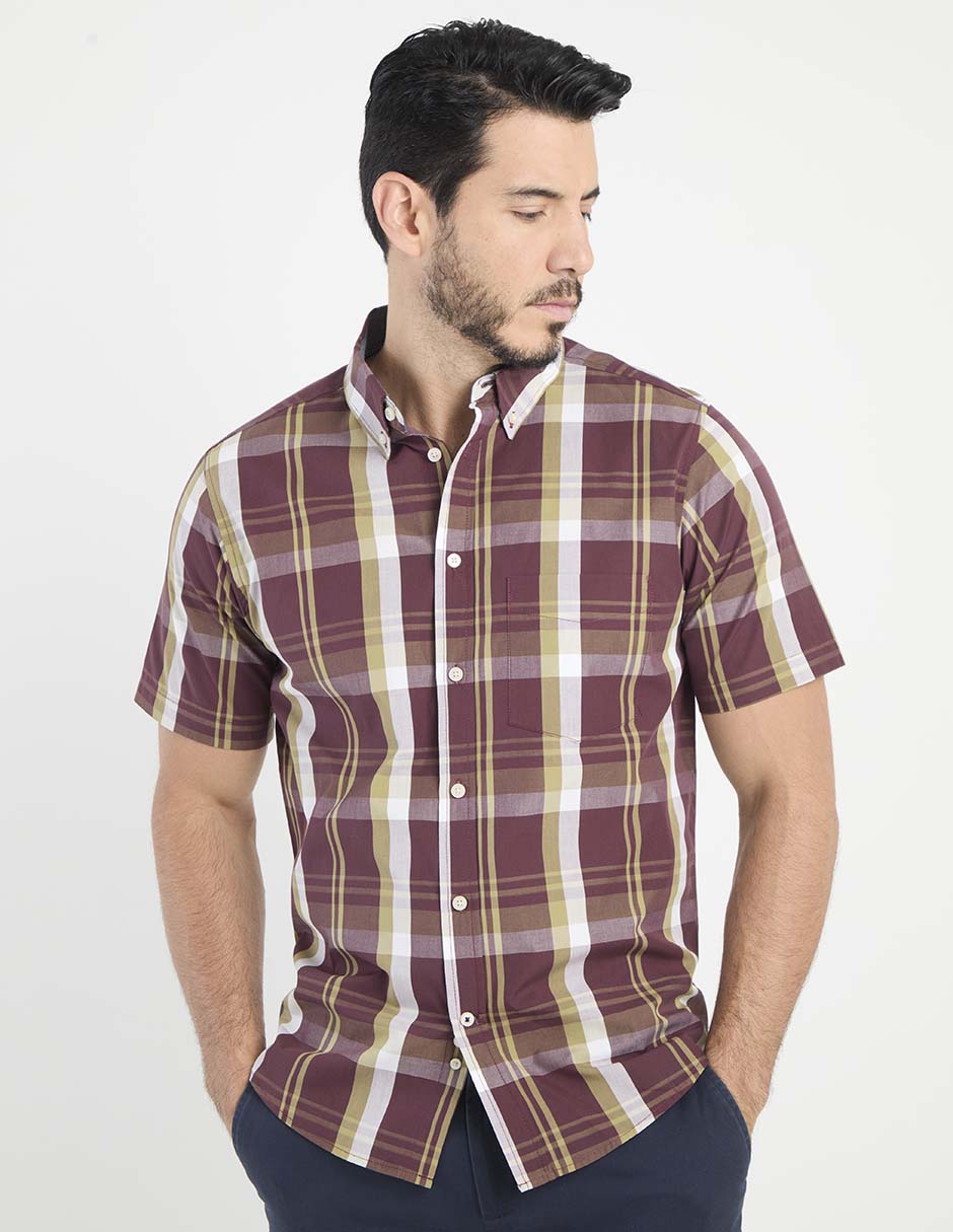 Camisa casual de algodón manga corta para hombre Camisa casual de algodón manga corta para hombre