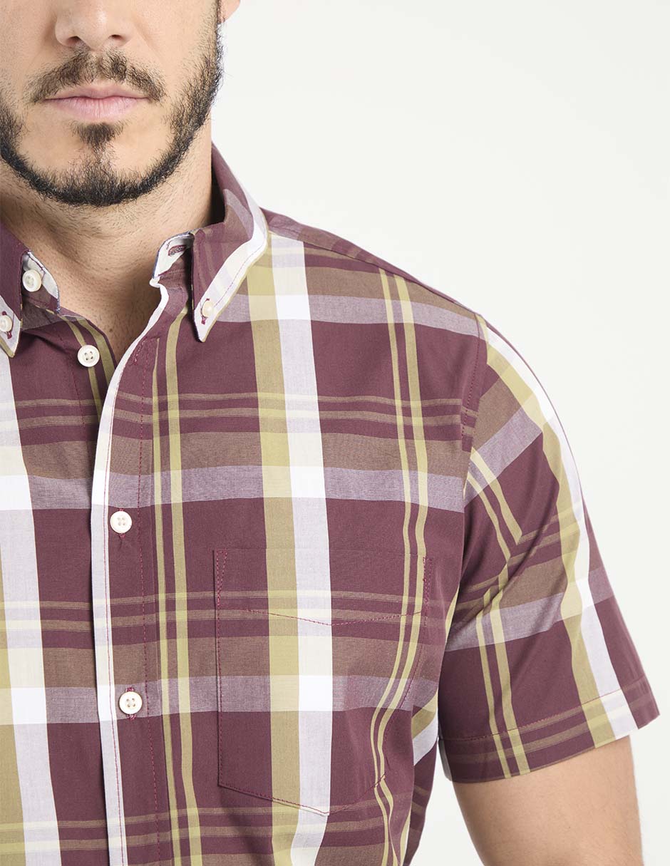 Camisa casual de algodón manga corta para hombre 4