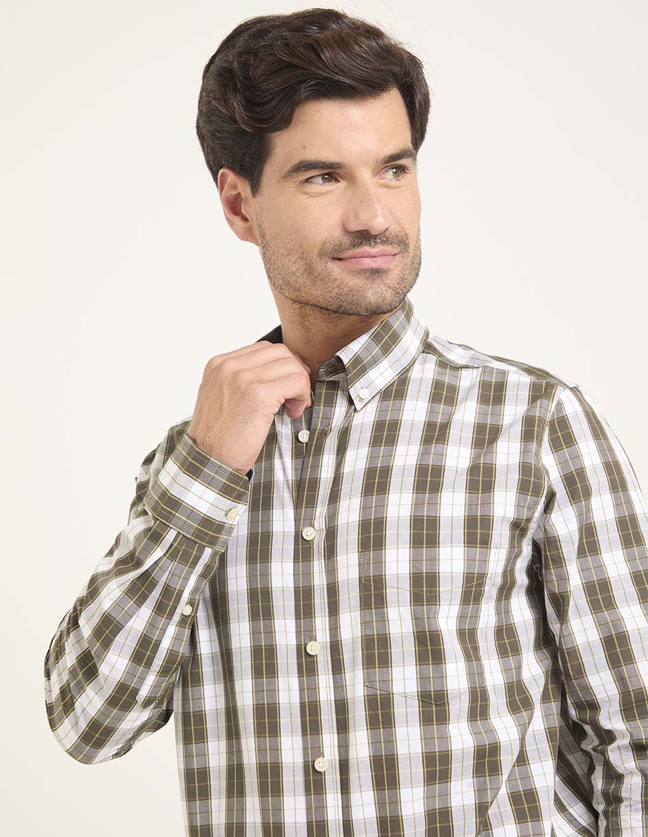 Camisa casual manga larga para hombre 4