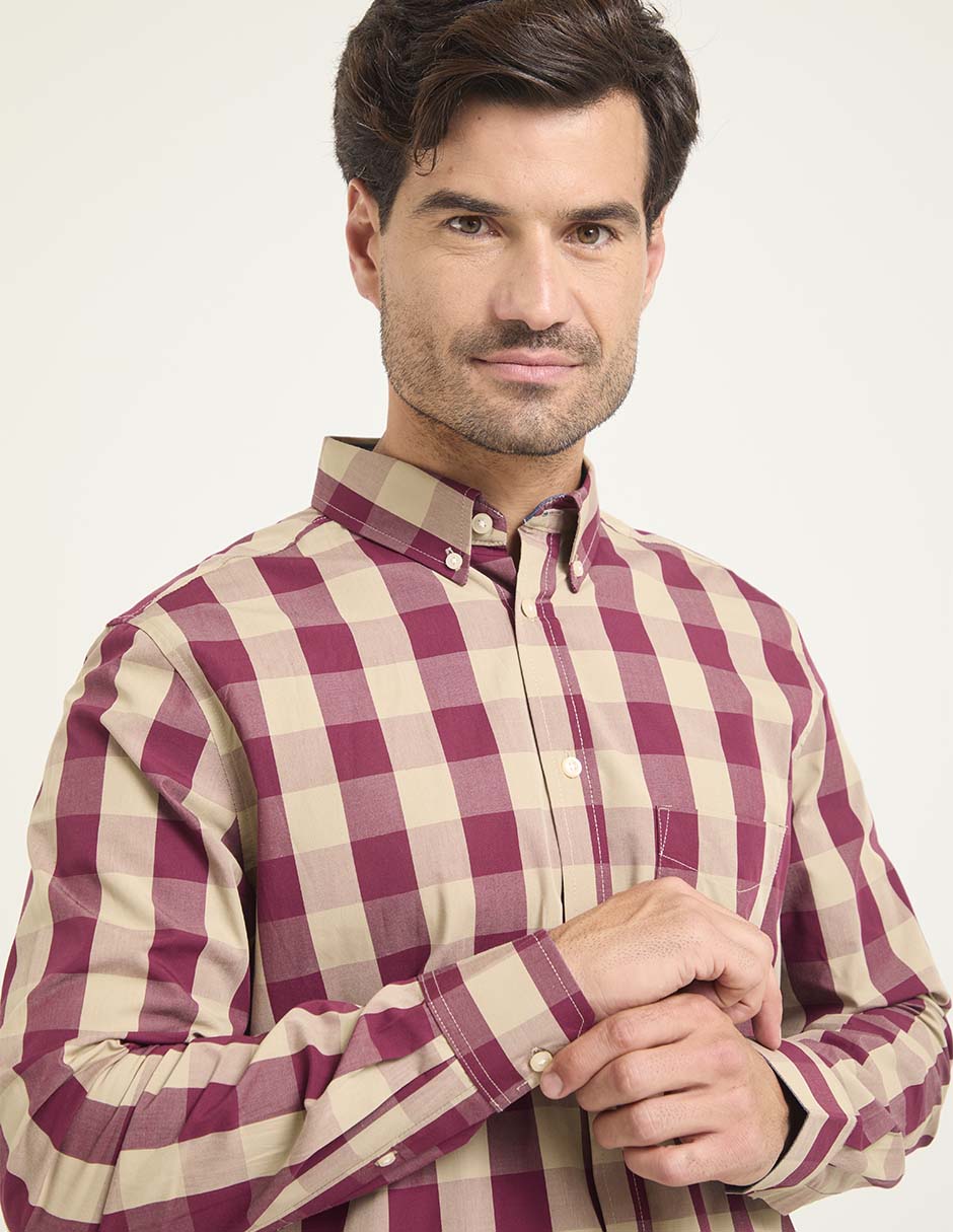 Camisa casual manga larga para hombre 4